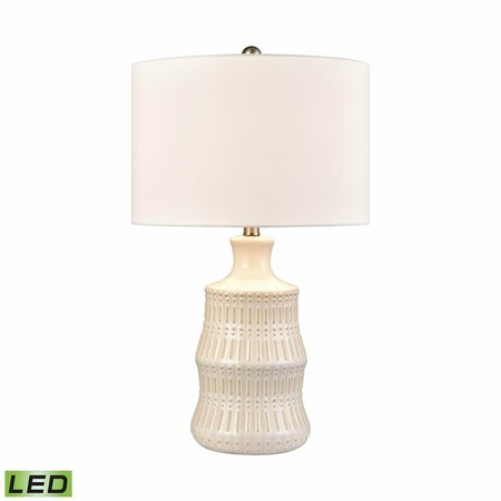 ELK STUDIO Dorin 25.5'' High 1-Light Table Lamp - White Glazed - Includes LED Bulb S0019-11075-LED